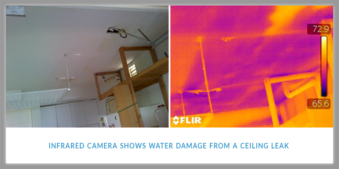 INFRARED CAMERA SHOWS WATER DAMAGE